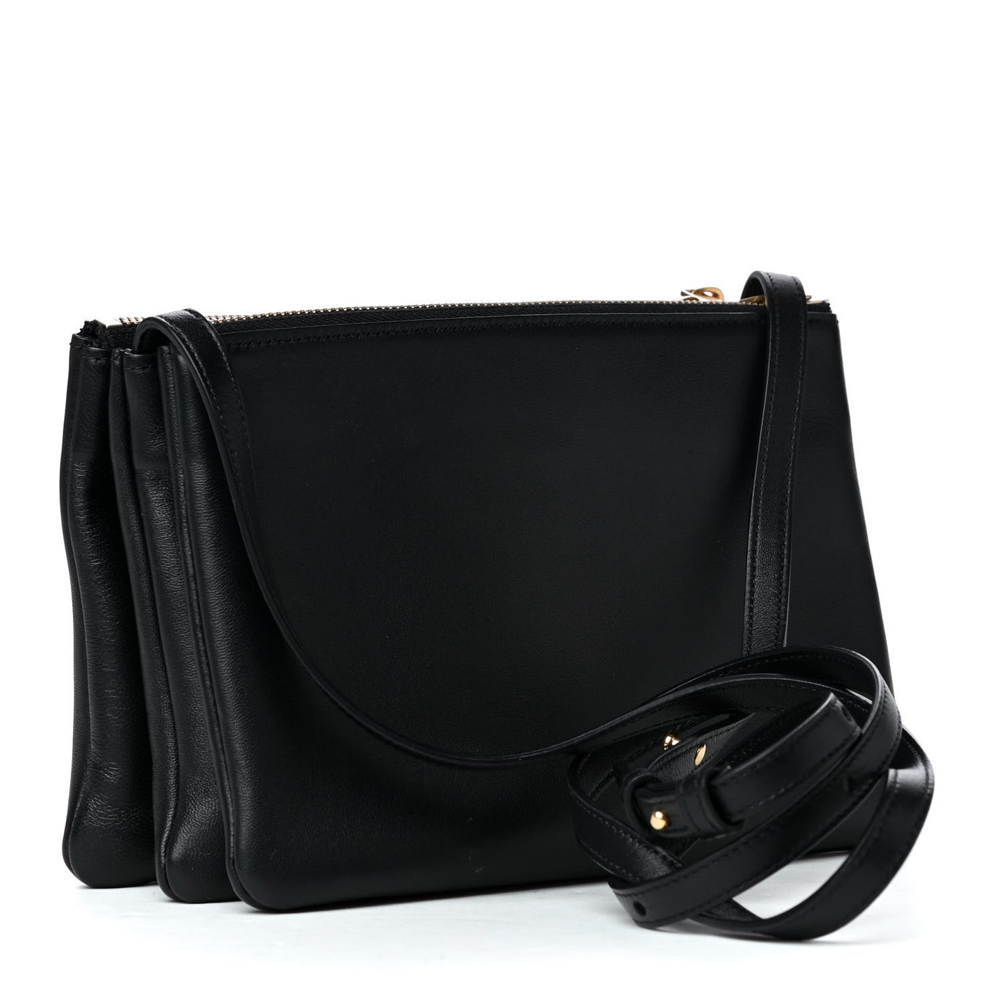 Lambskin Large Trio Crossbody Bag Black