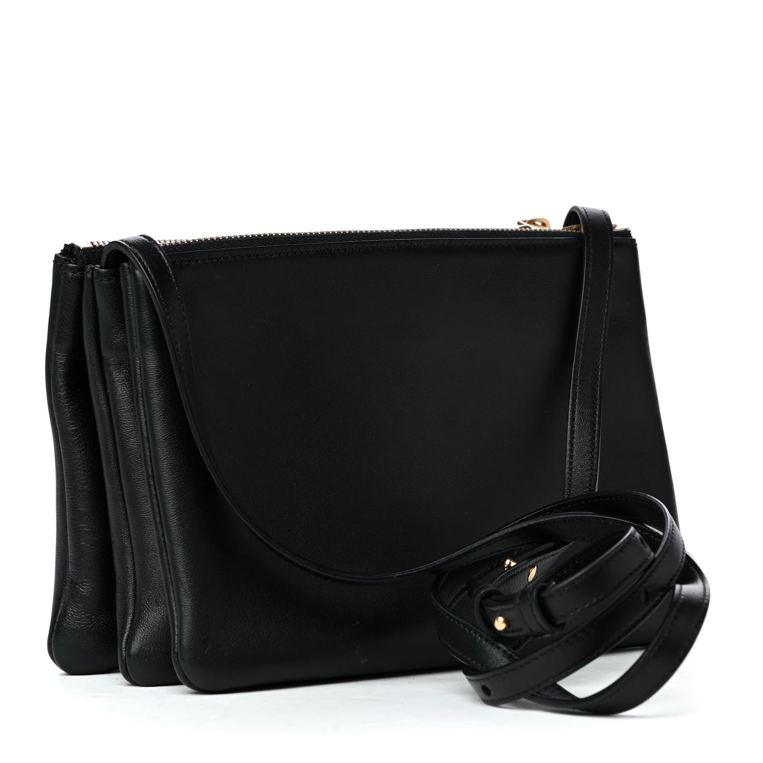 Celine Lambskin Large Trio Crossbody Bag Black 2 of 4