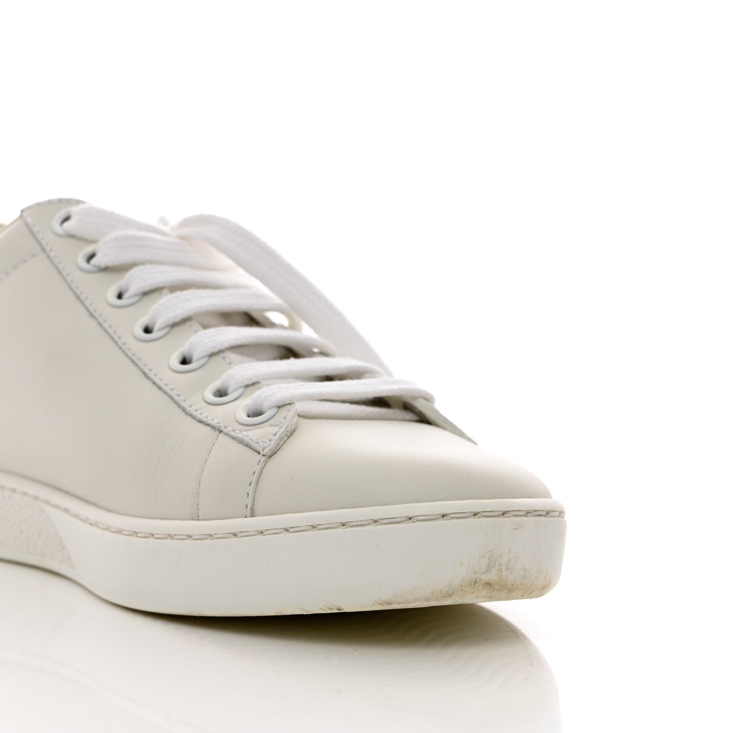 Calfskin Interlocking G Womens New Ace Sneakers 36 White Red Flame Green