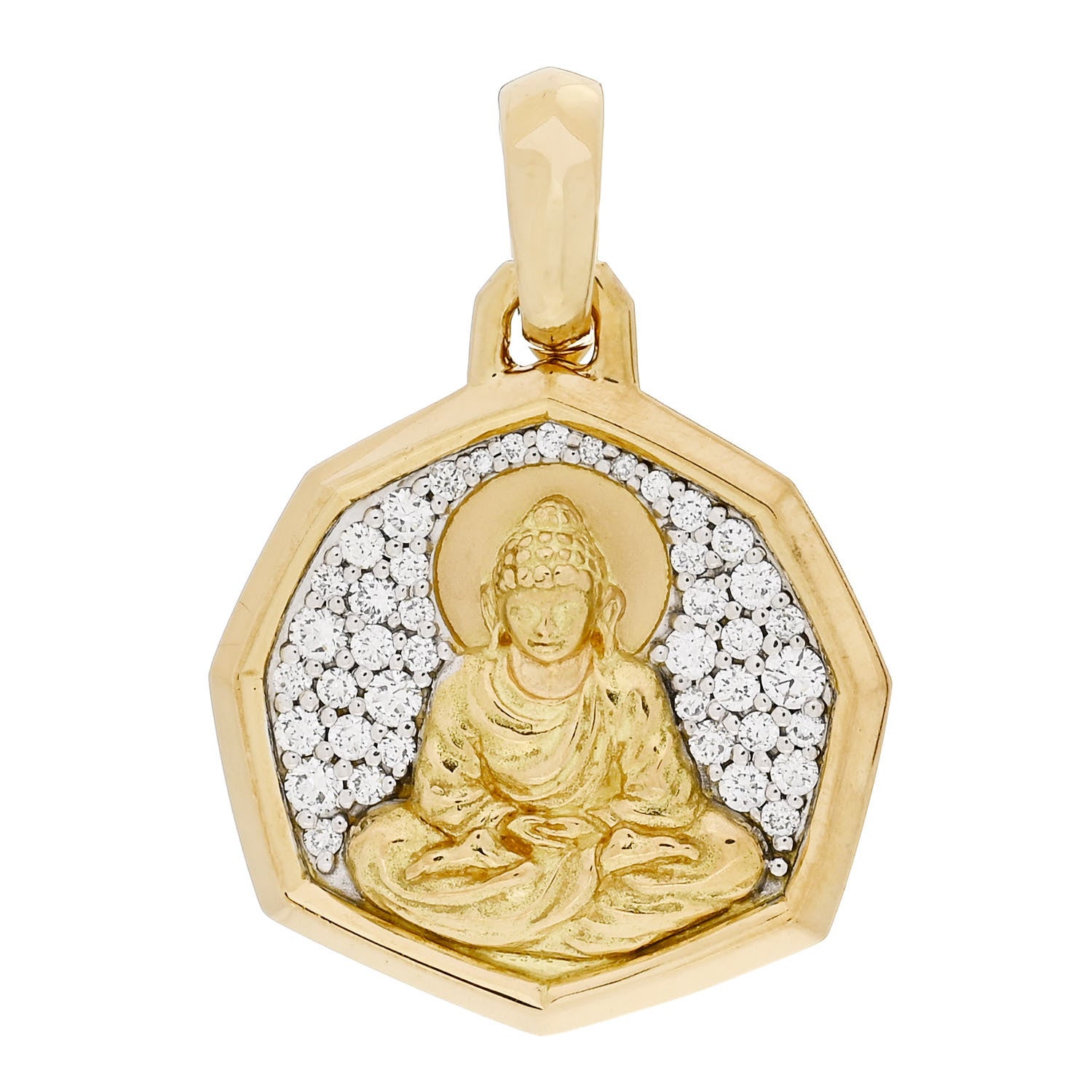 David Yurman 18K Yellow Gold Diamond Buddah Amulet Pendant 1 of 4