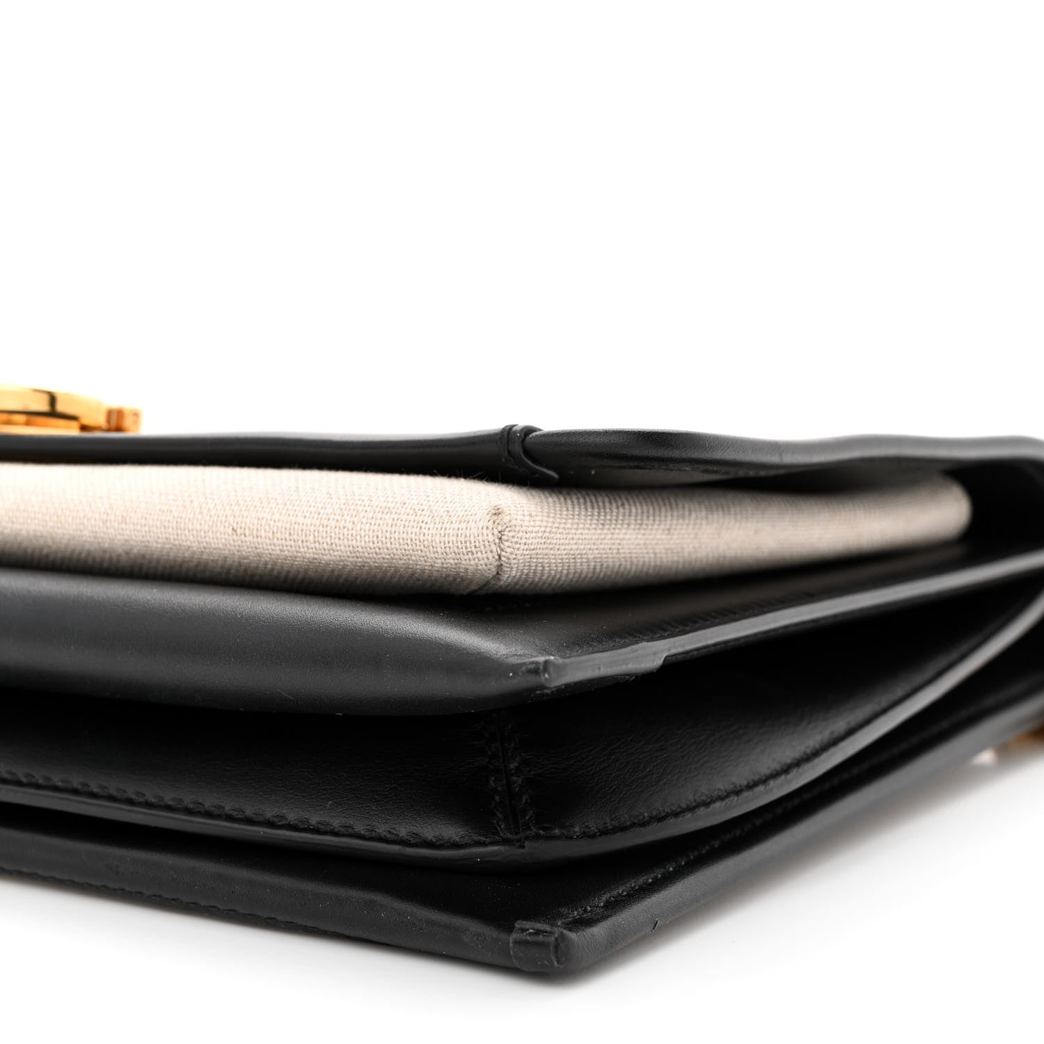 Salvatore Ferragamo Calfskin Canvas Trifolio Crossbody Bag Black 10 of 13
