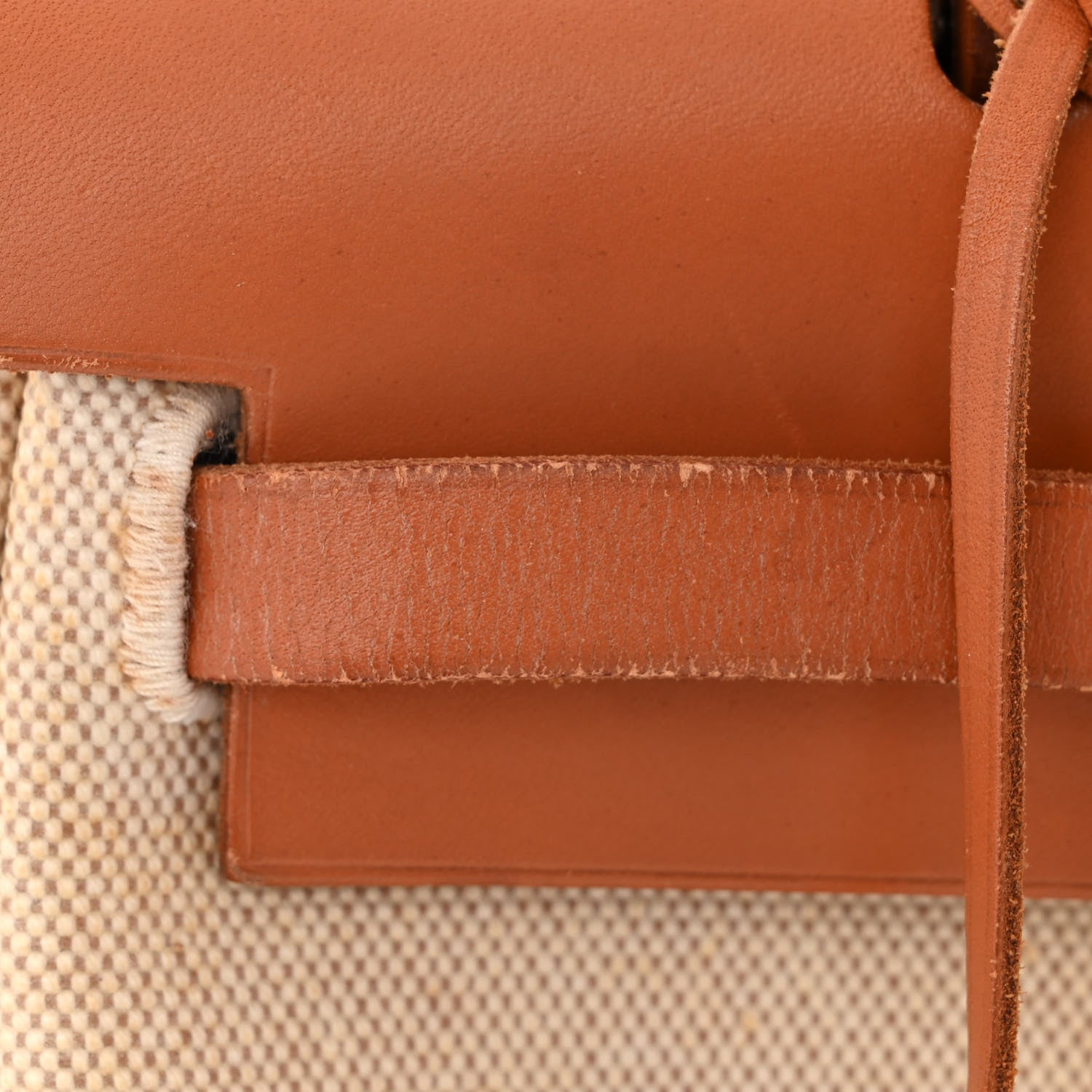 Hermes Toile Vache Calfskin Herbag 30 PM Naturel 14 of 15
