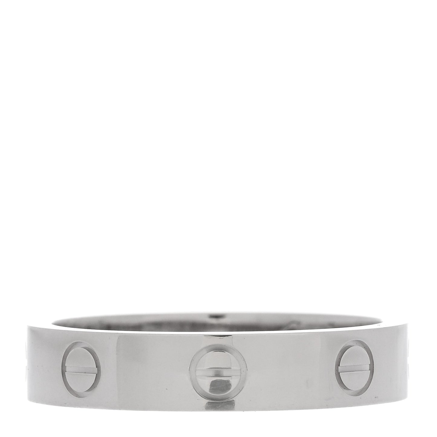 18K White Gold Diamond 4mm LOVE Wedding Band Ring 54 6.75