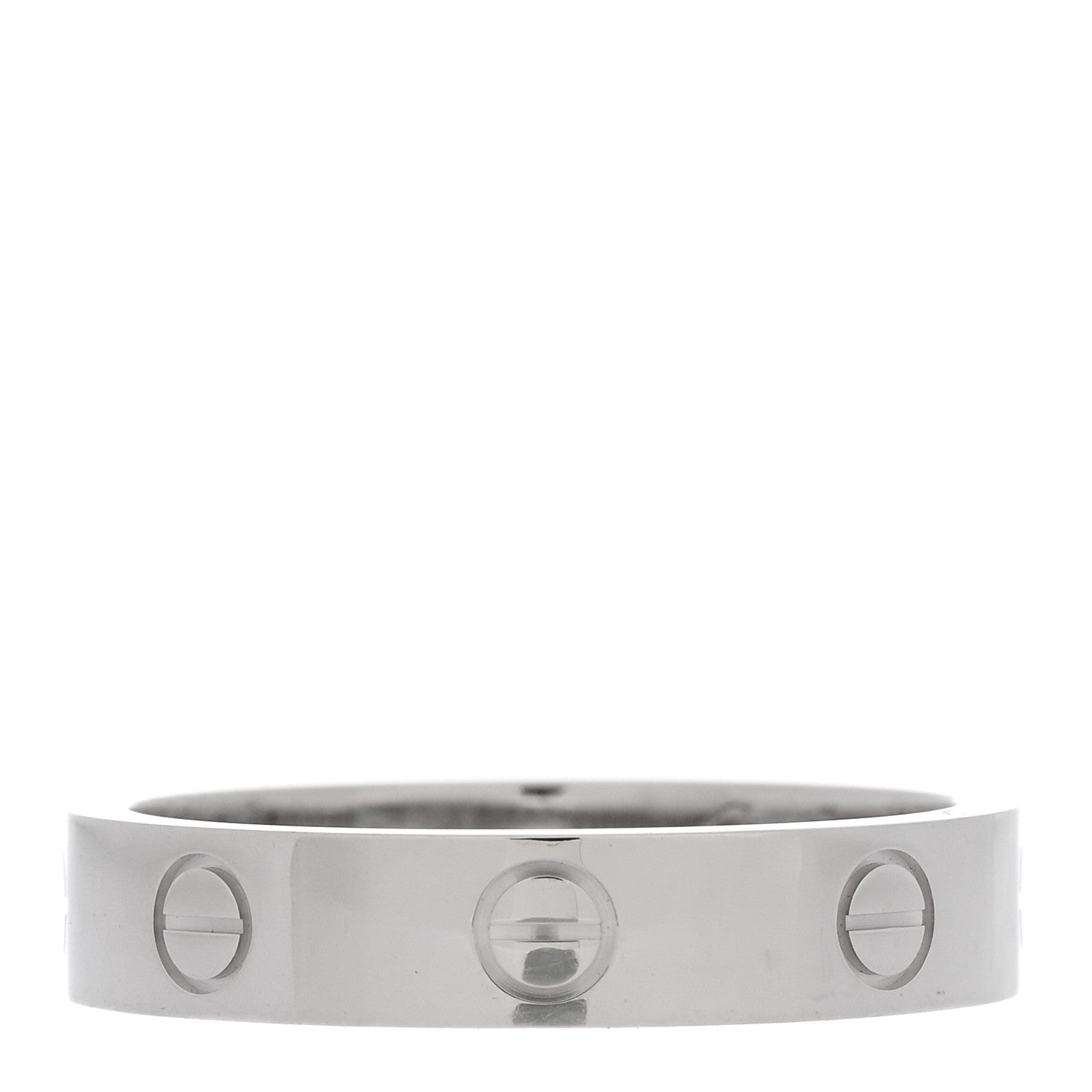 Cartier 18K White Gold Diamond 4mm LOVE Wedding Band Ring 54 6.75 3 of 5