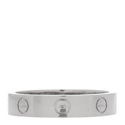 Cartier 18K White Gold Diamond 4mm LOVE Wedding Band Ring 54 6.75 3 of 5