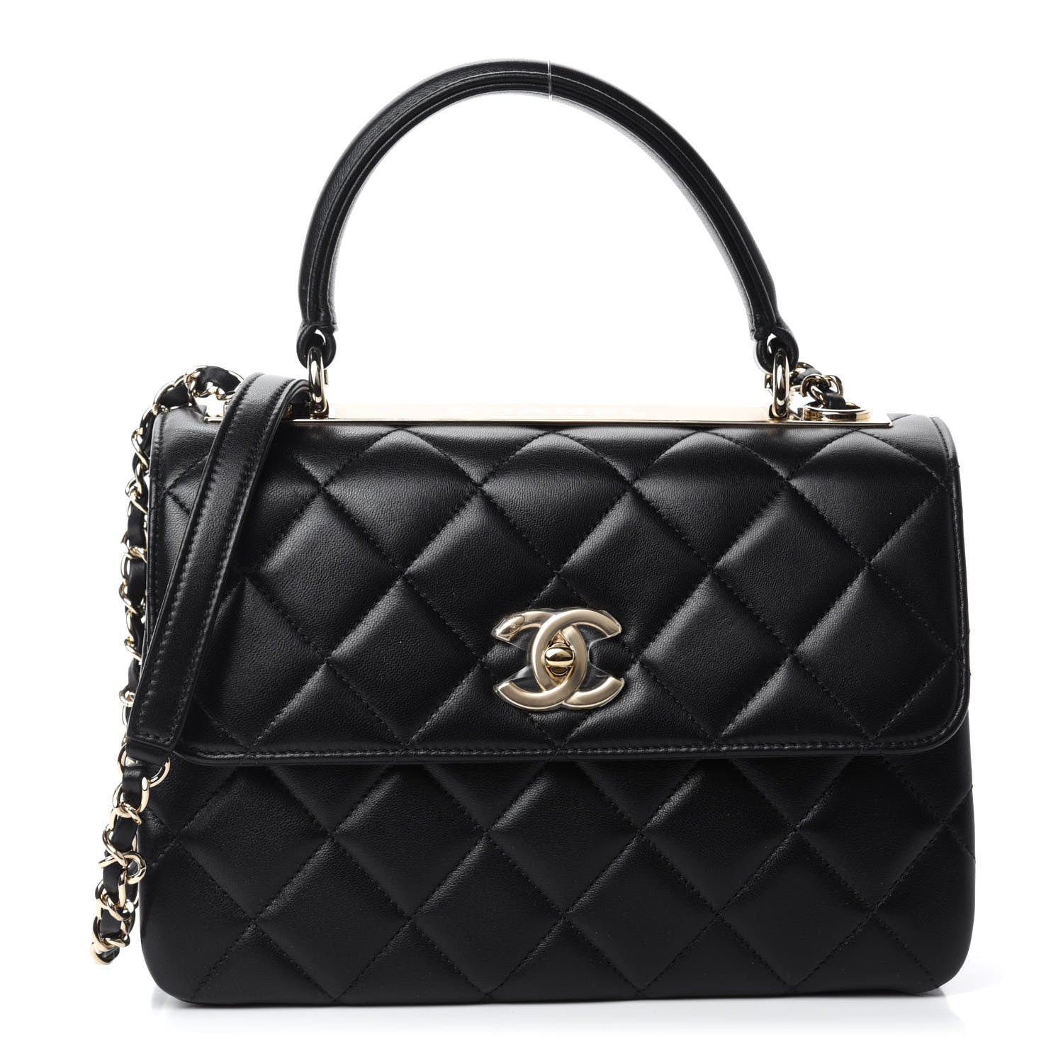 Chanel Lambskin Quilted Small Trendy CC Dual Handle Flap Bag Black 1 of 11