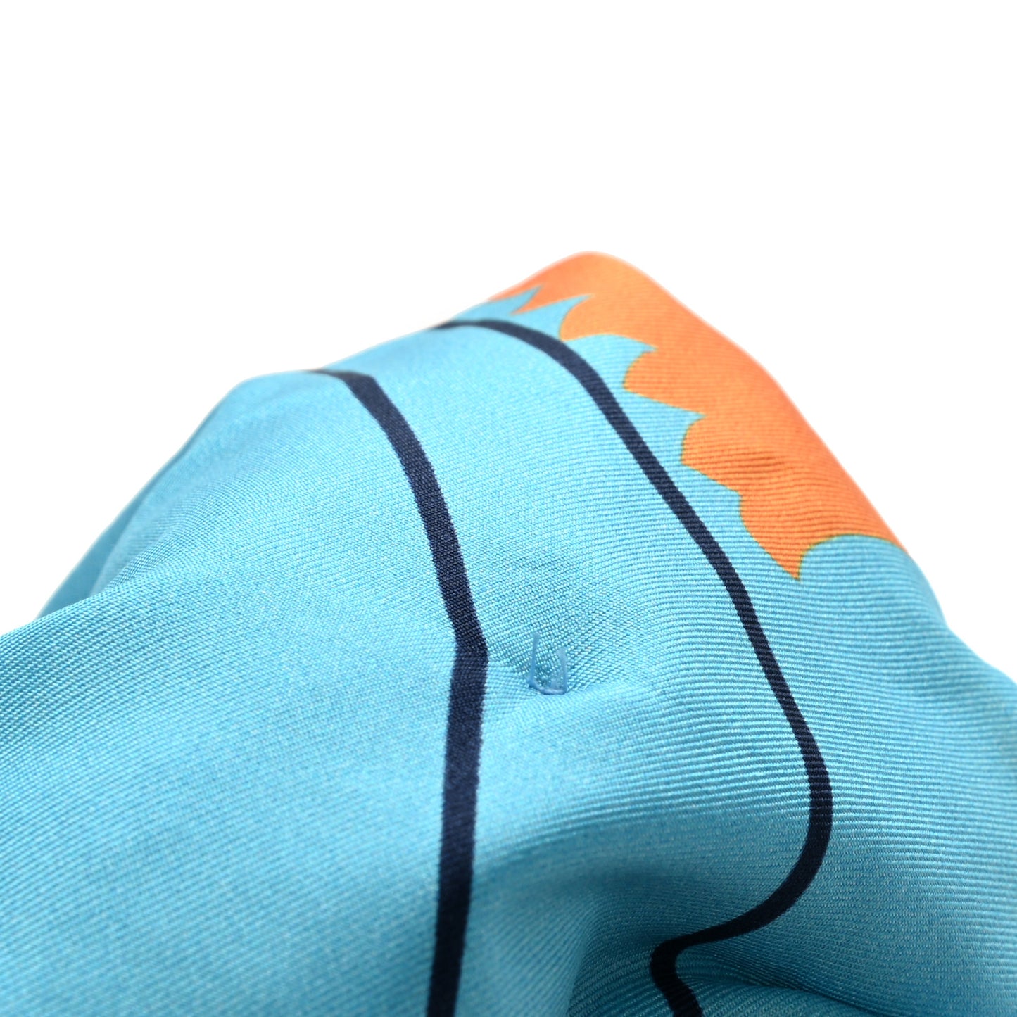 Silk Tulip Print Headband Blue