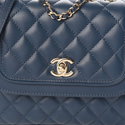 Chanel Lambskin Quilted Small Lovely Day Flap Dark Blue 9 of 9