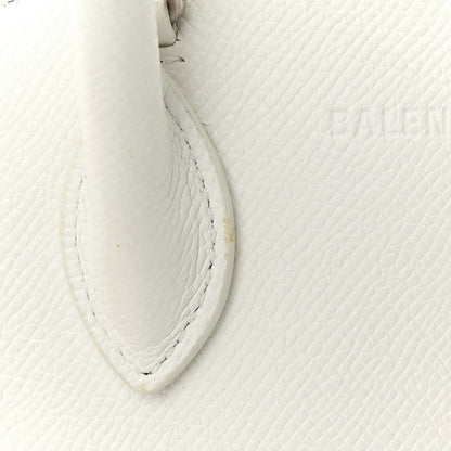 Balenciaga Grained Calfskin XXS Ville Top Handle Bag White Black 16 of 17
