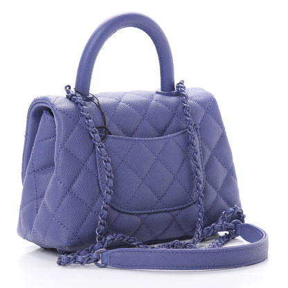Chanel Caviar Quilted Incognito Extra Mini Coco Handle Flap Blue 3 of 11