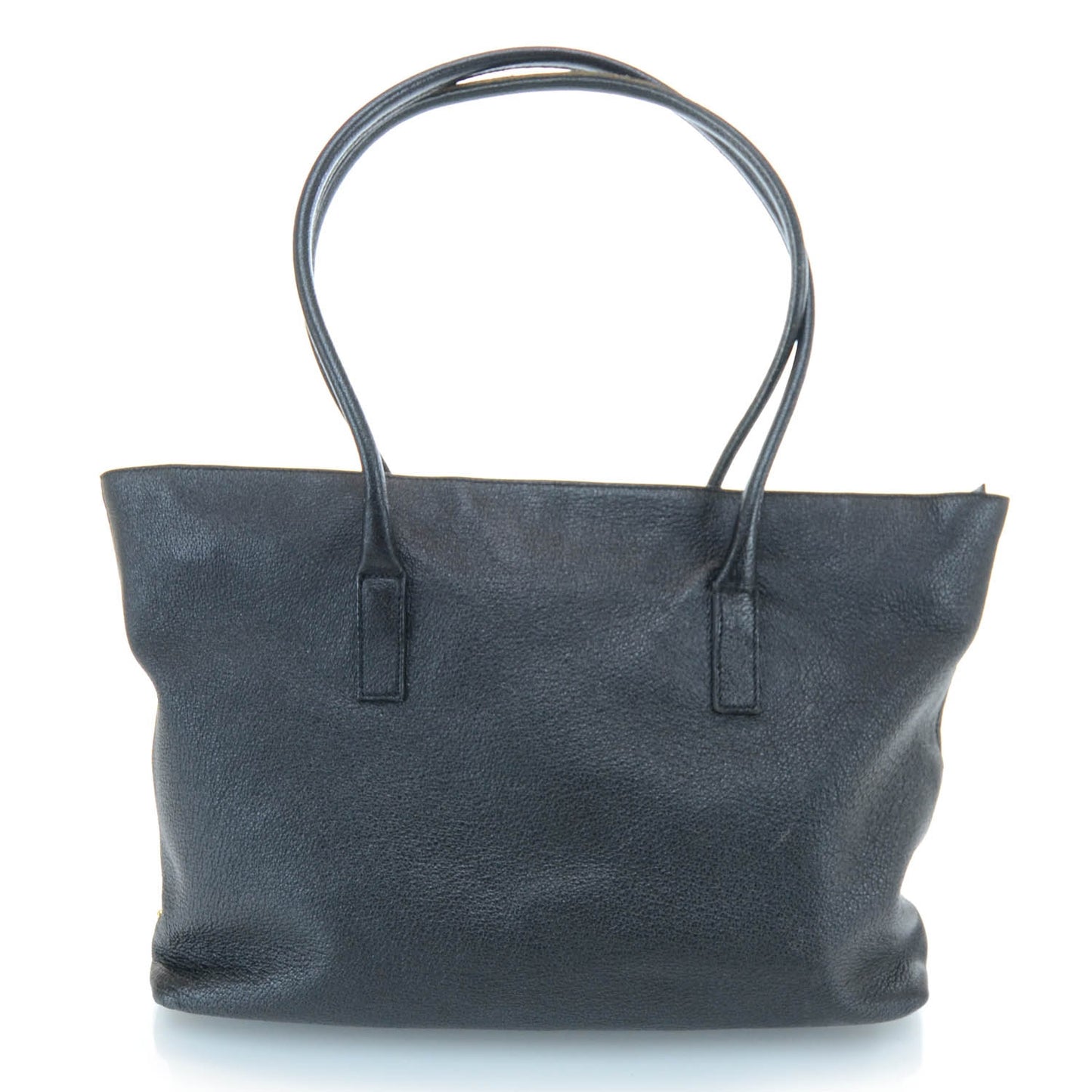 Leather Shopper Tote Nero Black