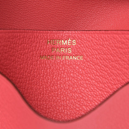 Hermes Chevre Mysore Mini Bearn Wallet Rose Lipstick 6 of 8