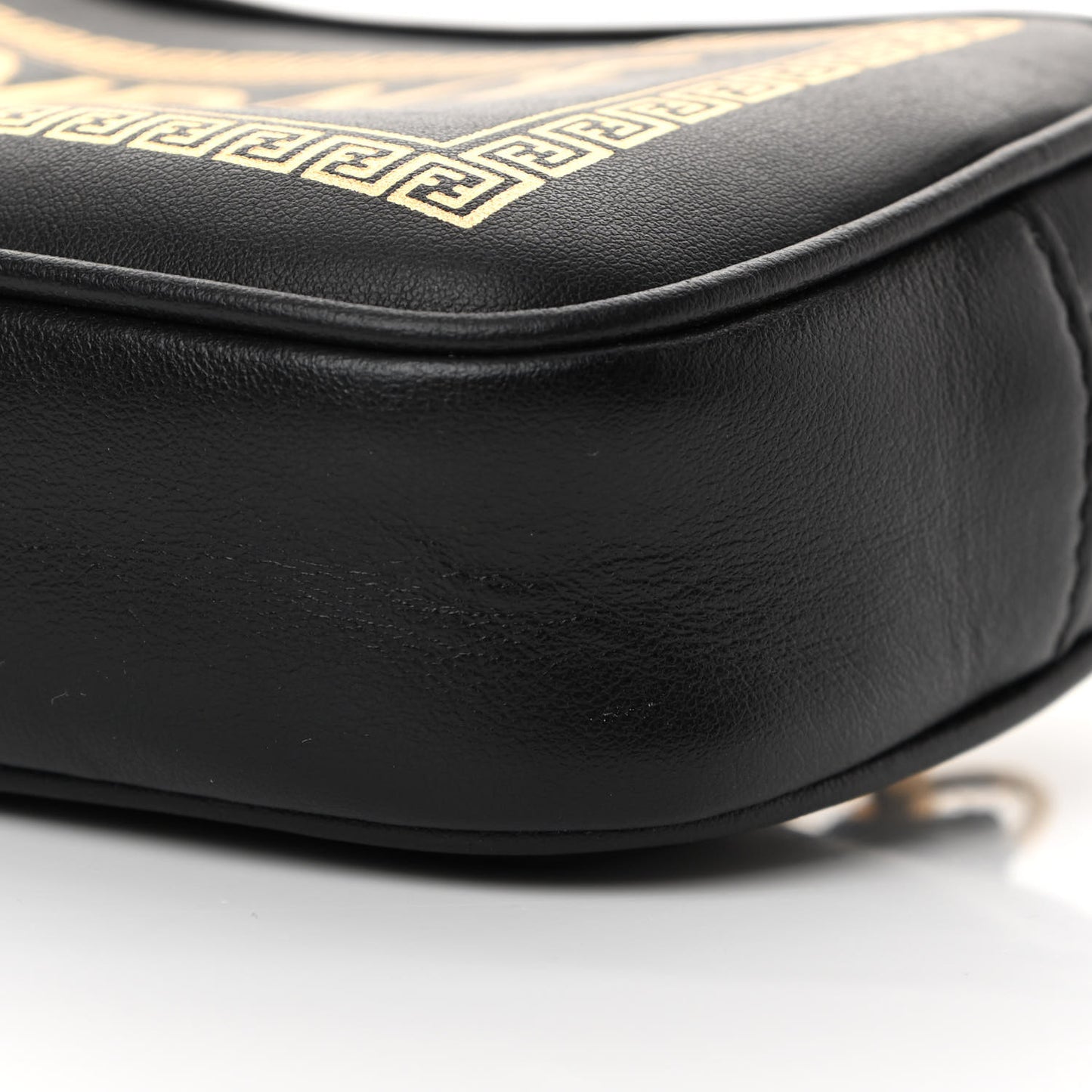 X VERSACE Vitello Cover Fendace Medusa Small Camera Case Black Gold