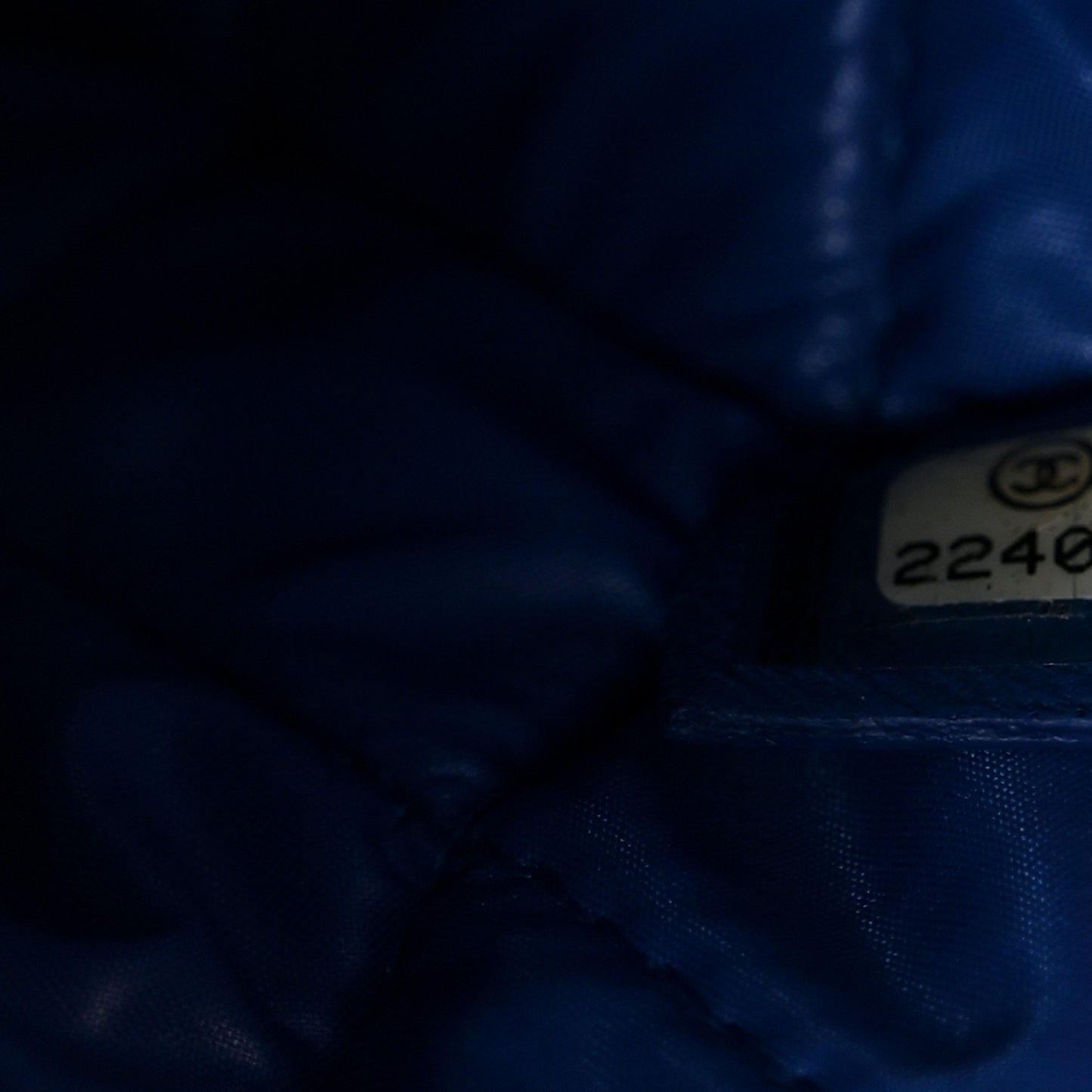 Lambskin Quilted Medium Cosmetic Case Blue