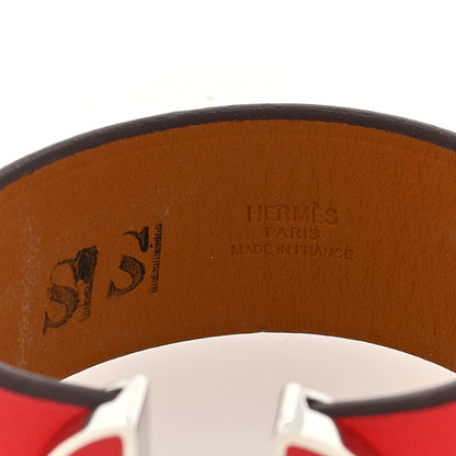 Hermes Tadelakt 2002 Manchette Bracelet T2 Rouge De Coeur 3 of 3