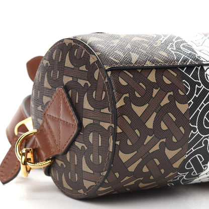 Burberry E-Canvas Monogram Stripe The Barrel Bag Bridle Brown 8 of 9