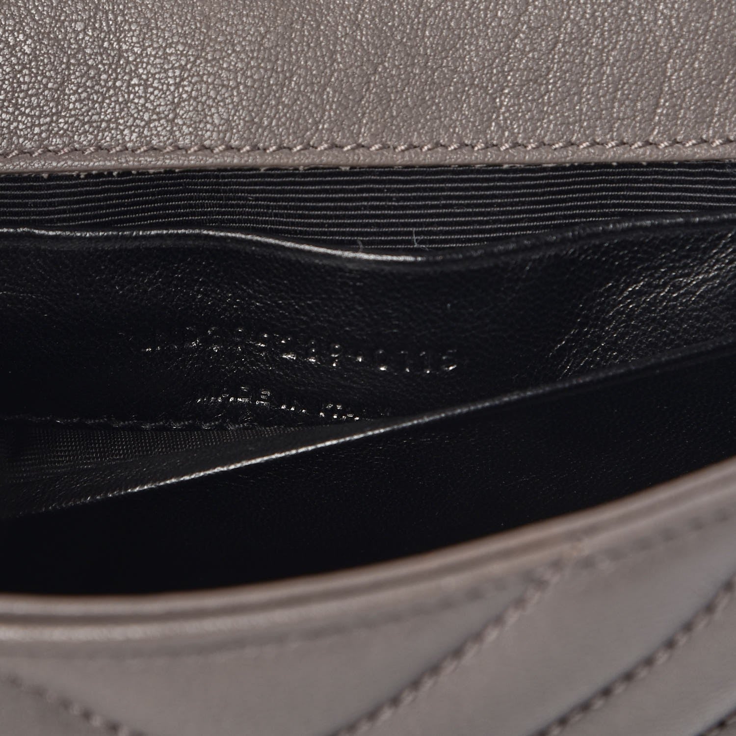 Saint Laurent Sheepskin Matelasse Chevron Monogram Classic Baby Chain Bag Fog 7 of 9