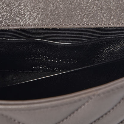 Saint Laurent Sheepskin Matelasse Chevron Monogram Classic Baby Chain Bag Fog 7 of 9