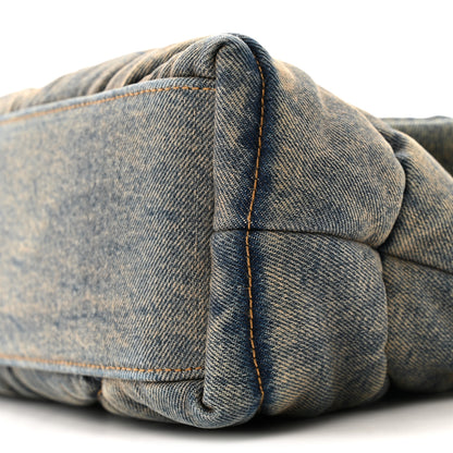 Saint Laurent Denim Quilted Small Loulou Puffer Monogram Chain Satchel Blue Cinnamon 10 of 14