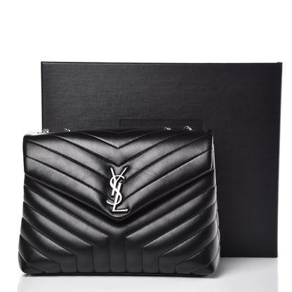 Saint Laurent Calfskin Y Quilted Monogram Medium Loulou Chain Satchel Black 11 of 11