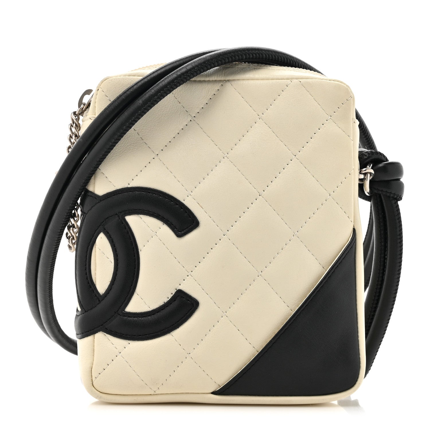 Chanel Calfskin Quilted Cambon Small Messenger White Black 1 of 12