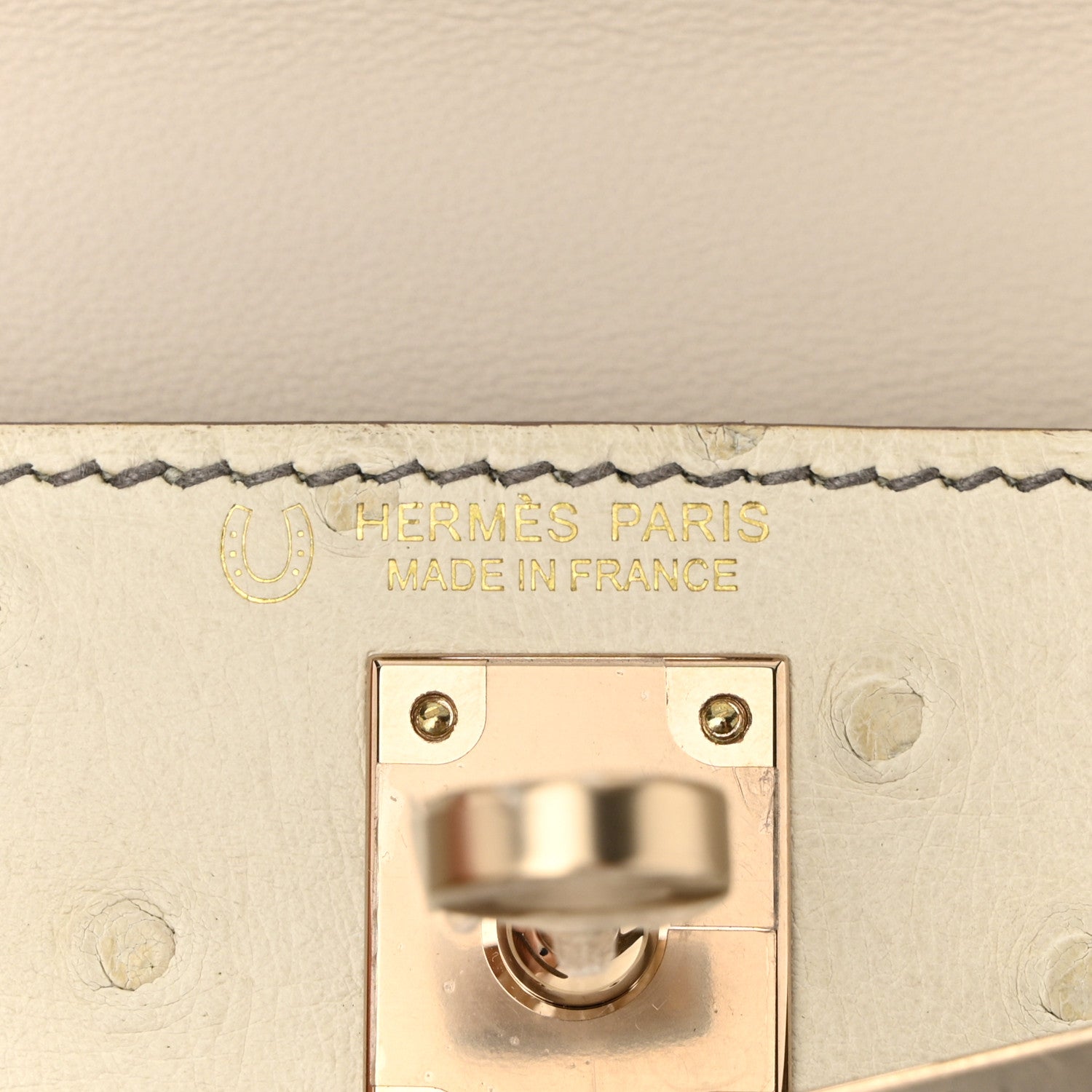 Hermes Ostrich Horseshoe Kelly Sellier Mini 20 Beton Gris Tourterelle 6 of 10