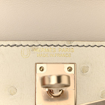 Hermes Ostrich Horseshoe Kelly Sellier Mini 20 Beton Gris Tourterelle 6 of 10