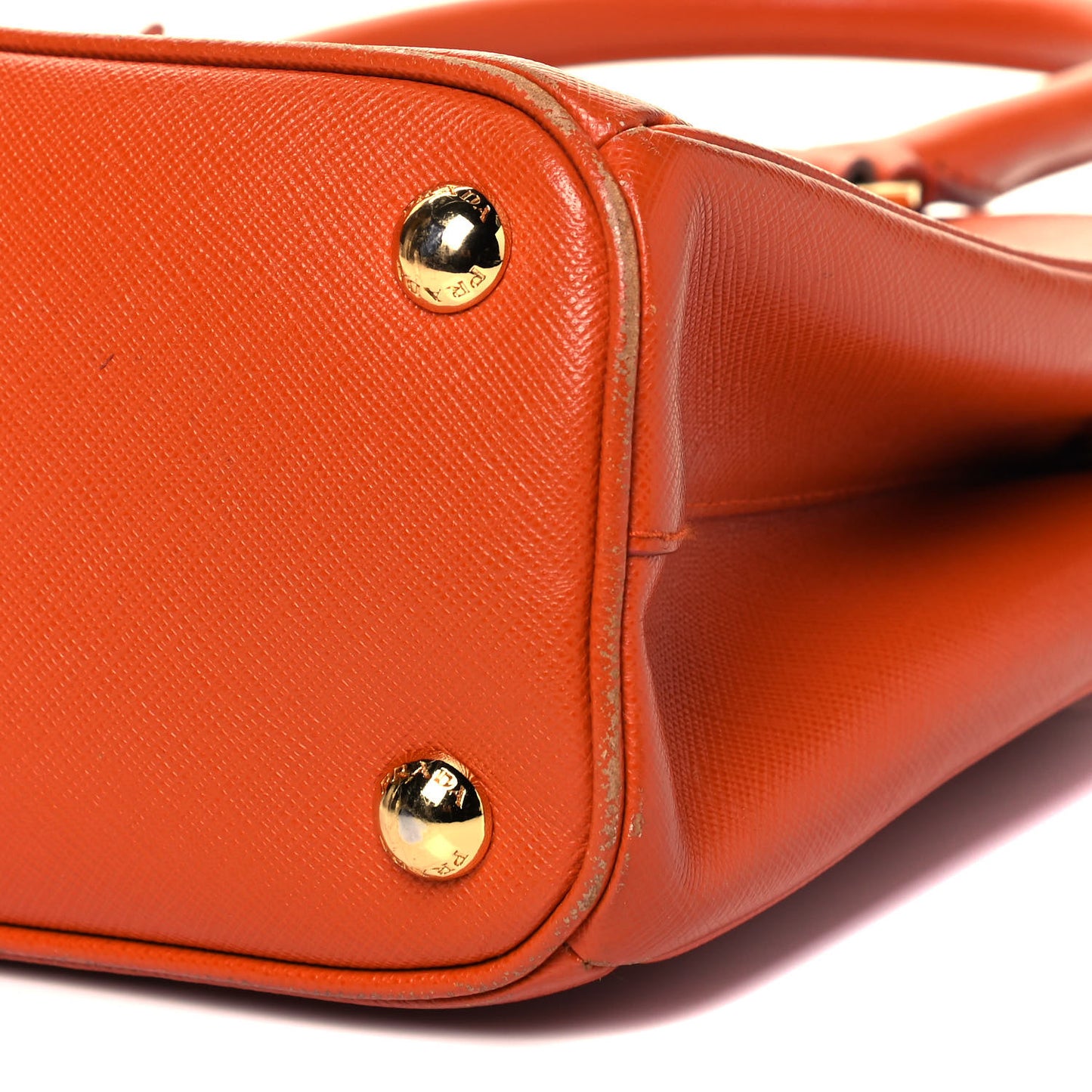 Saffiano Lux Medium Double Zip Tote Papaya