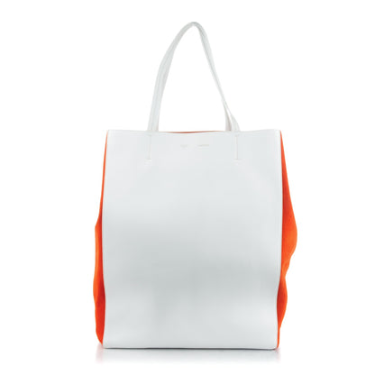Celine Smooth Calfskin Suede Large Phantom Luggage Bi-Cabas White Orange 5 of 11