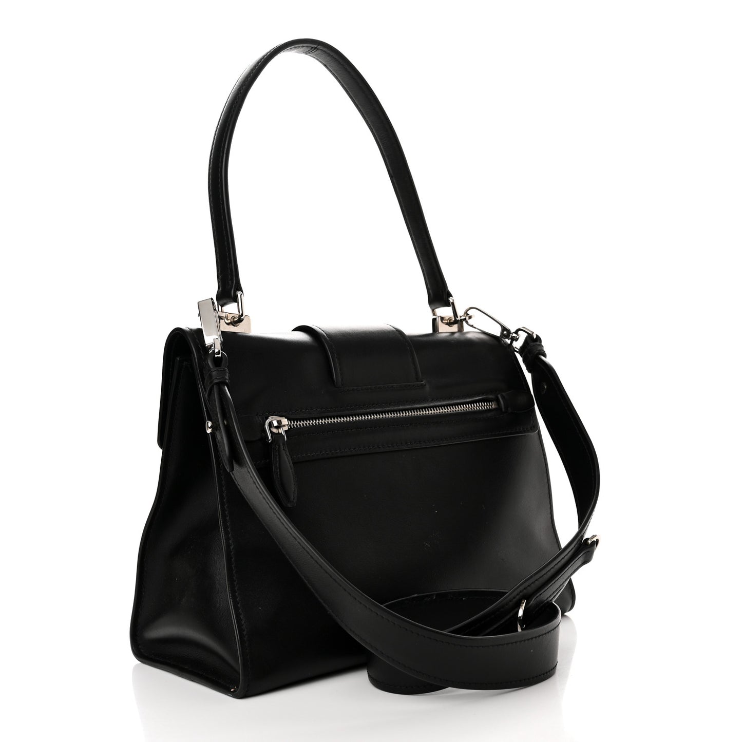 City Calf Ribbon Shoulder Bag Black