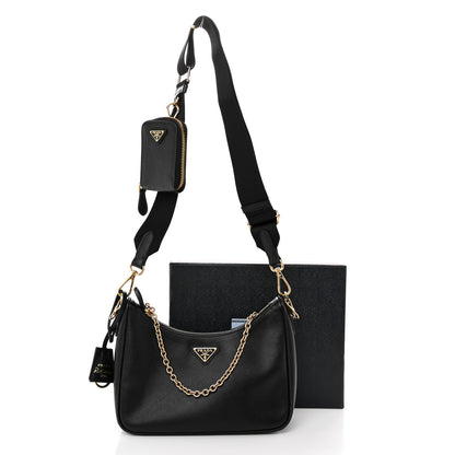 Prada Saffiano Lux Re-Edition 2005 Shoulder Bag Black 12 of 12