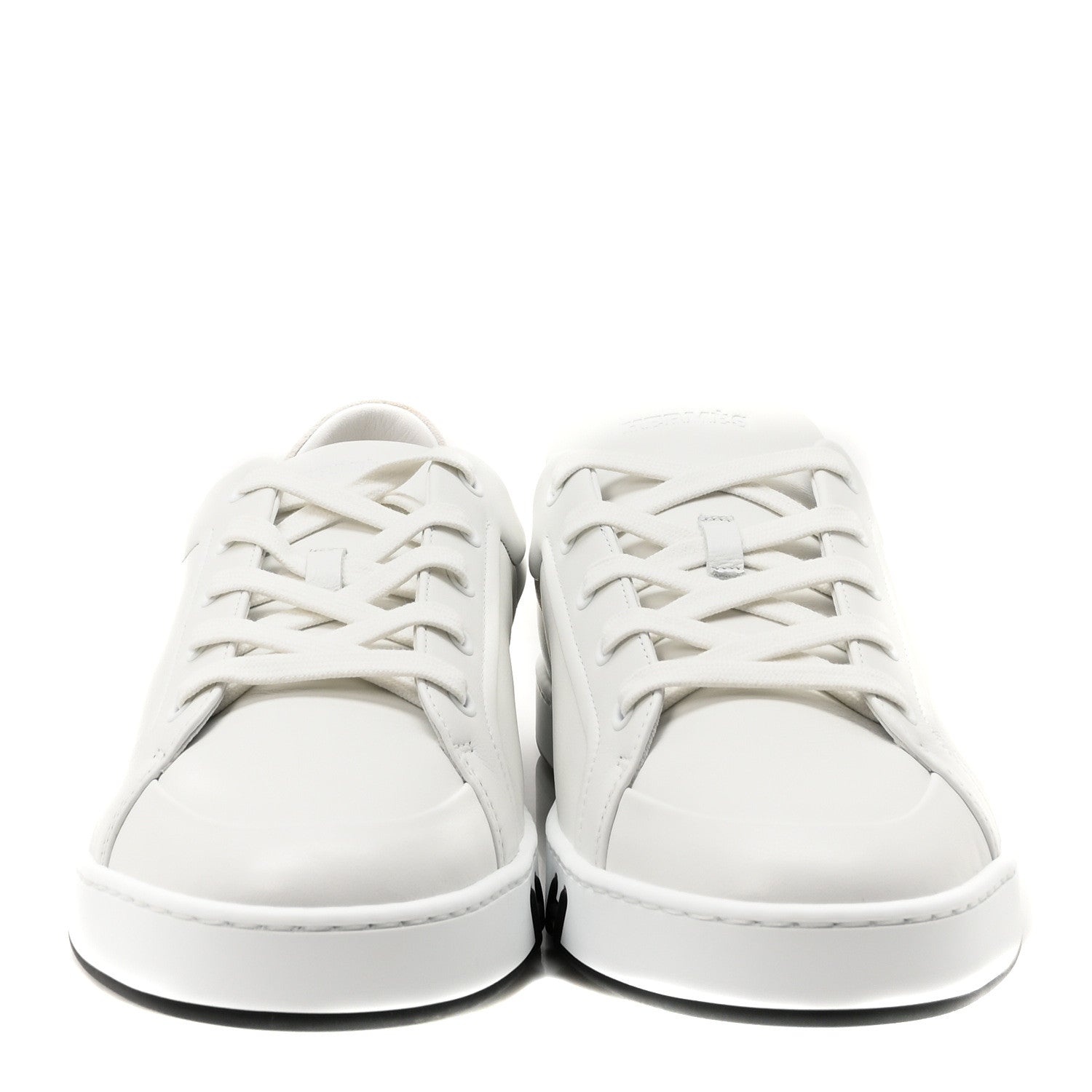 Hermes Calfskin Suede Goatskin Mens Kid Sneakers 43 White 3 of 9