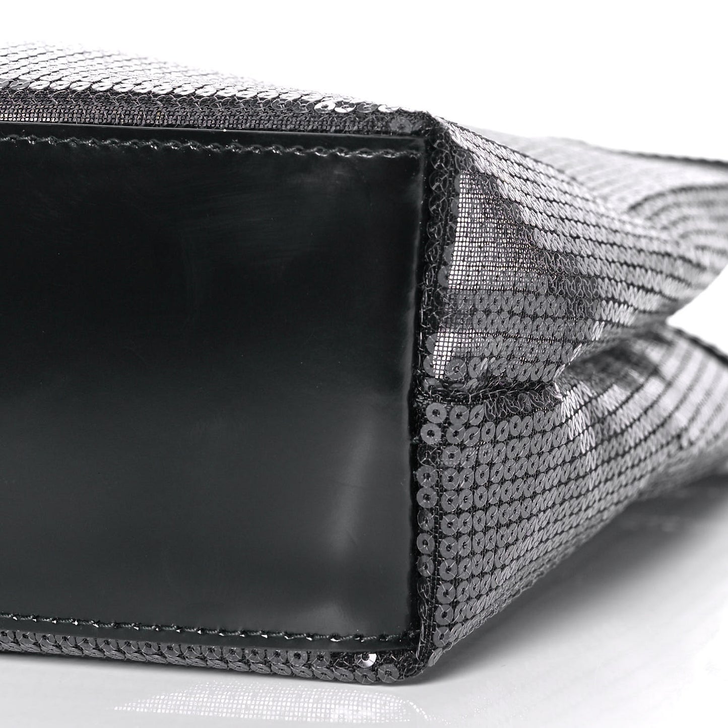 Sequin Mesh Small Tote Bag Black