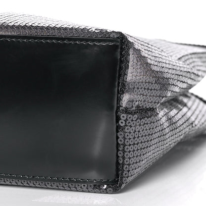 Prada Sequin Mesh Small Tote Bag Black 13 of 14