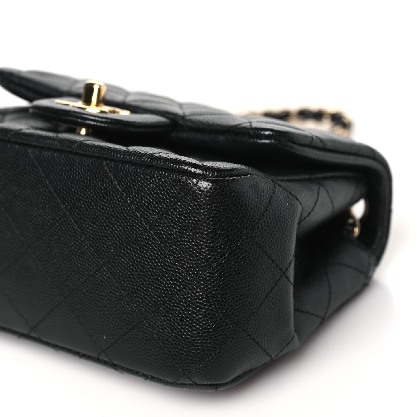 Caviar Quilted Mini Square Flap Black