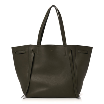 Celine Soft Grained Calfskin Small Belt Cabas Phantom Army Green 1 of 16