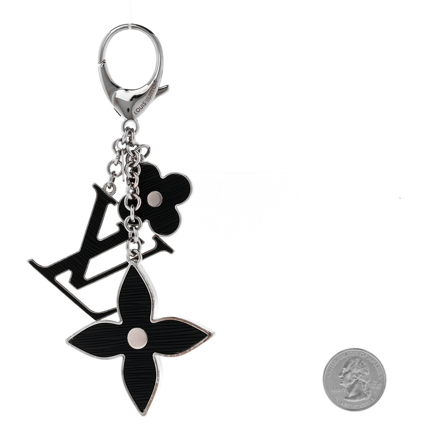 Louis Vuitton Fleur d Epi Bag Charm Black 2 of 5