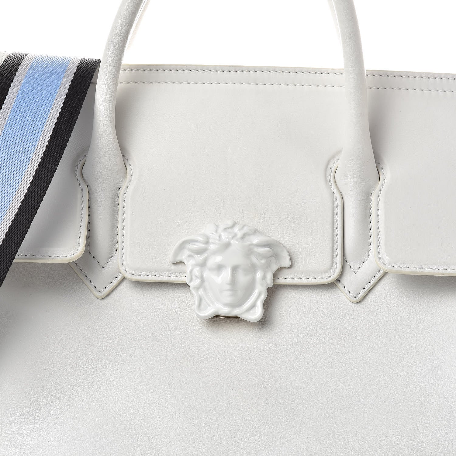 Versace Calfskin Large Palazzo Empire Bag White 7 of 10
