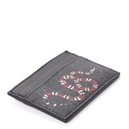 Gucci GG Supreme Monogram Kingsnake Card Holder Black Grey 4 of 8