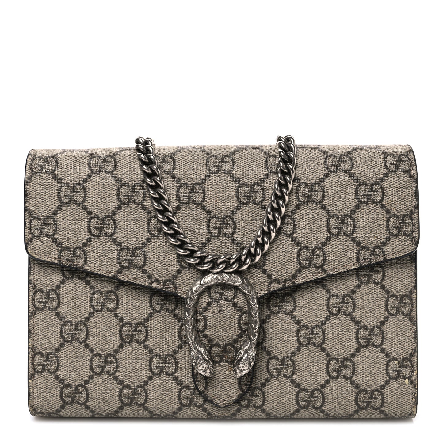 GG Supreme Monogram Mini Dionysus Chain Wallet Beige Black