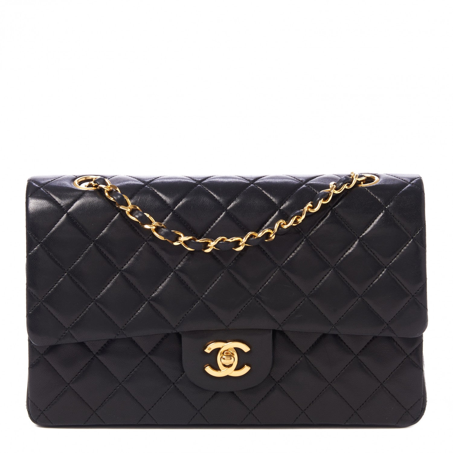 Chanel Lambskin Quilted Medium Double Flap Black 1 of 10