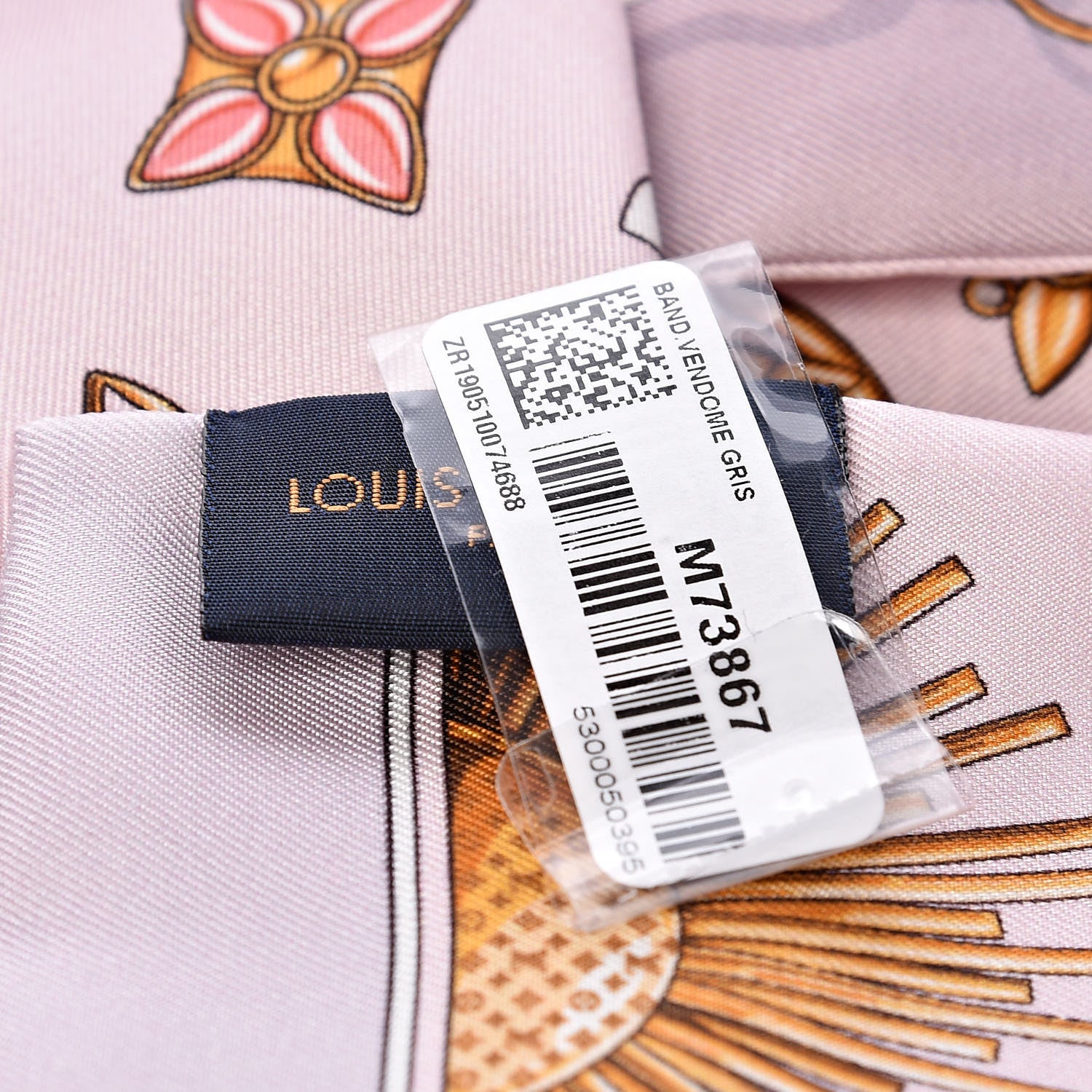Louis Vuitton Silk Monogram Vendome Bandeau Gris 3 of 4