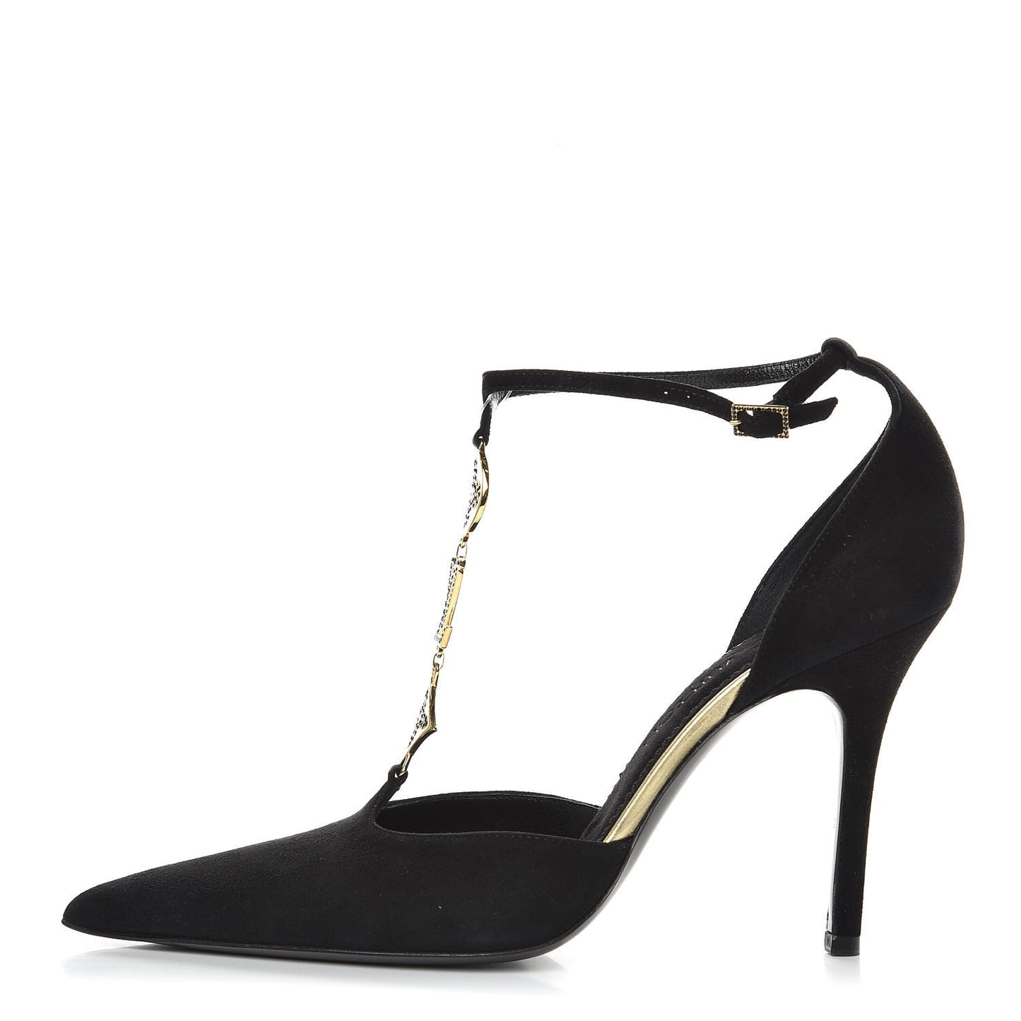 Suede Vegas T Strap Pumps 39.5 Black
