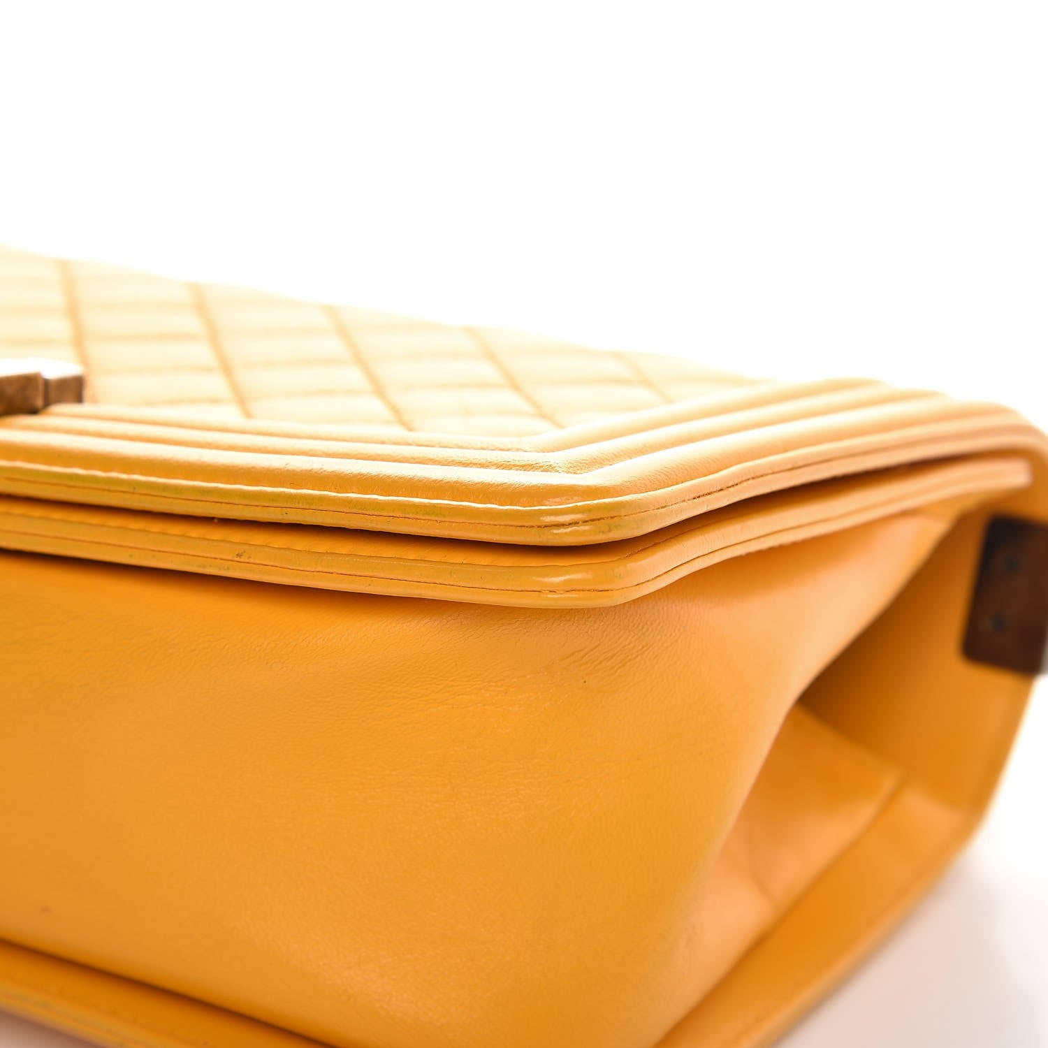 Chanel Calfskin Quilted Medium Boy Flap Yellow 10 of 16