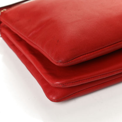 Celine Lambskin Large Trio Crossbody Bag Red 11 of 13