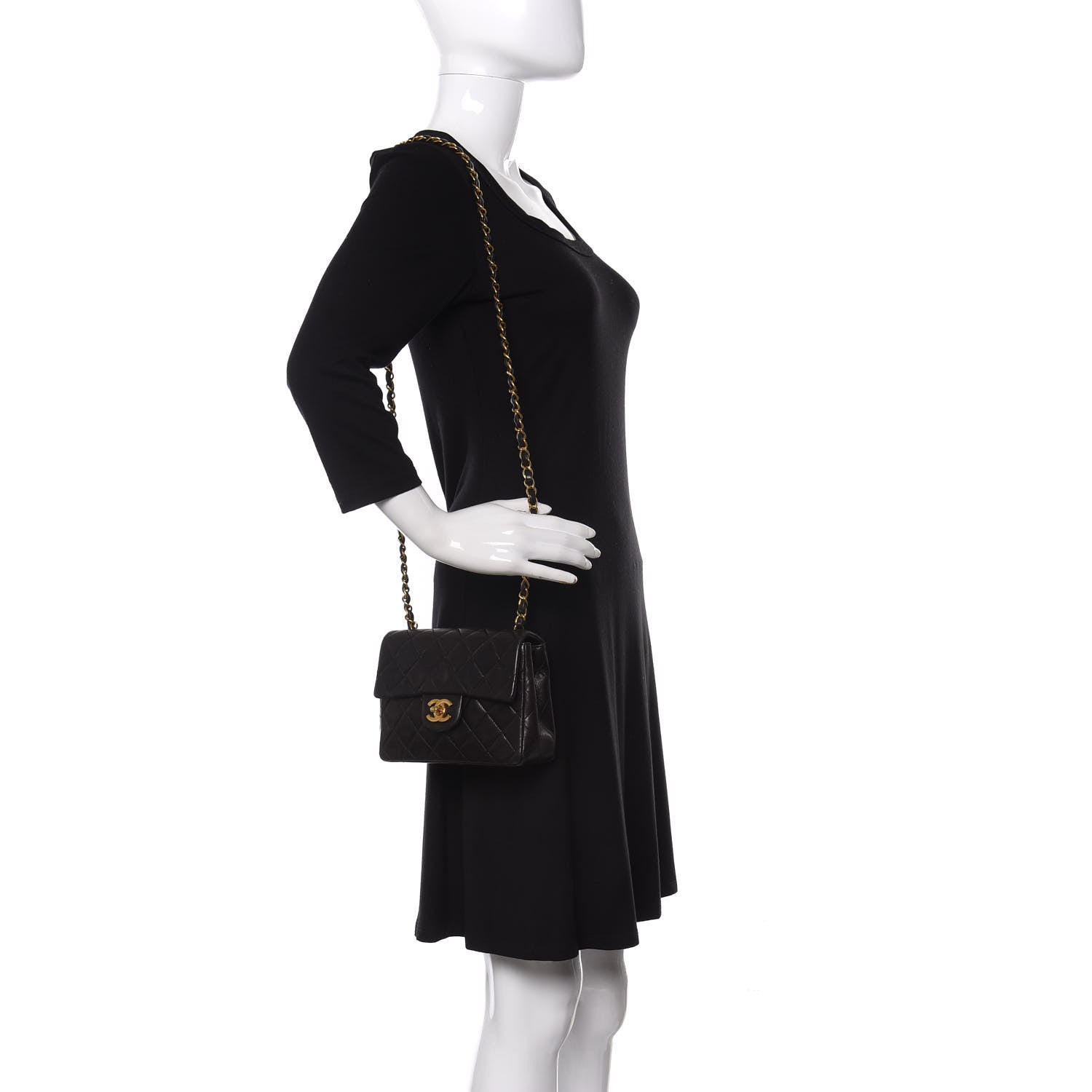 Chanel Lambskin Quilted Mini Square Flap Black 2 of 10