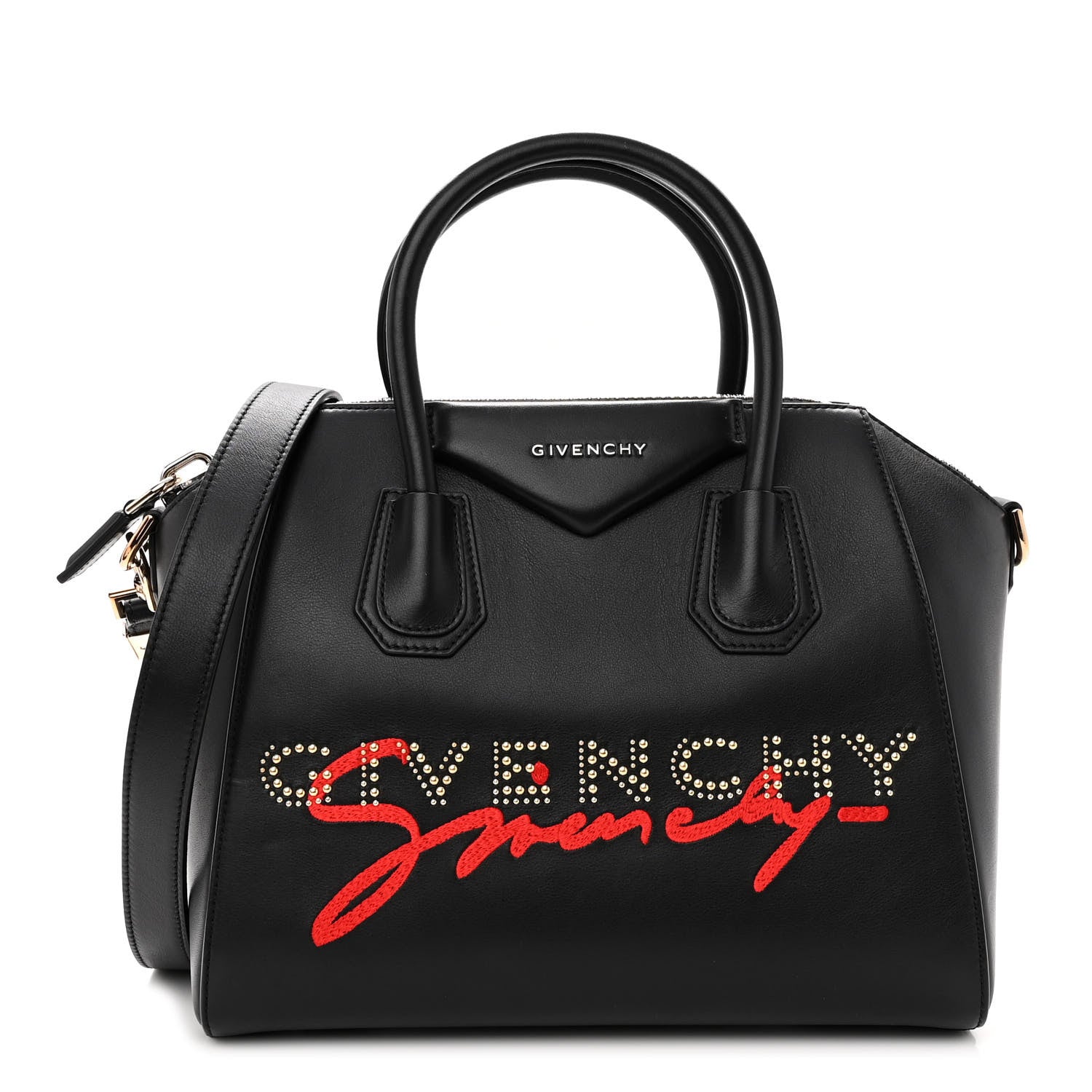 Givenchy Calfskin Signature Logo Small Antigona Black 1 of 10