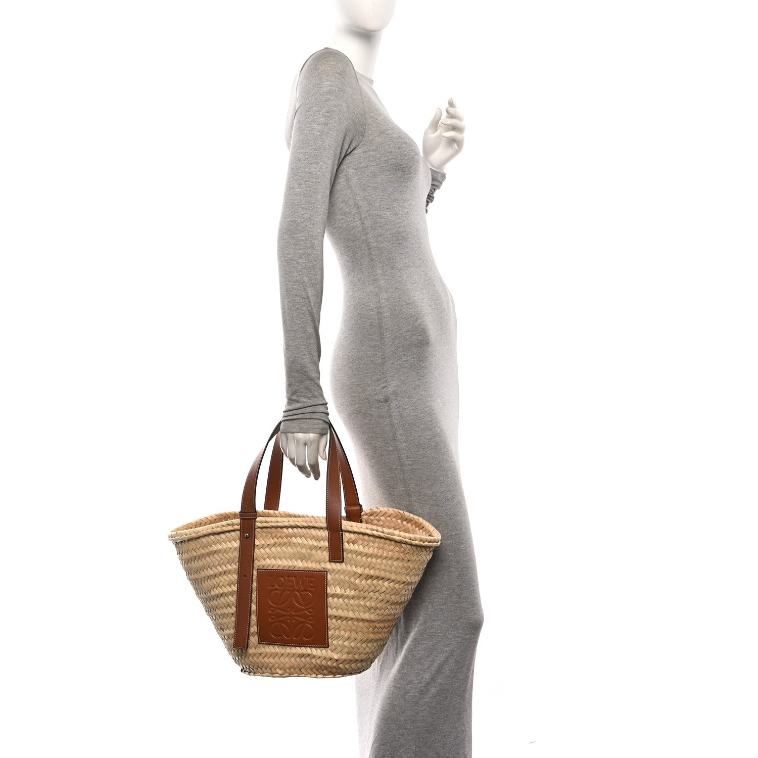 Loewe Raffia Basket Tote Bag Natural Tan 2 of 11