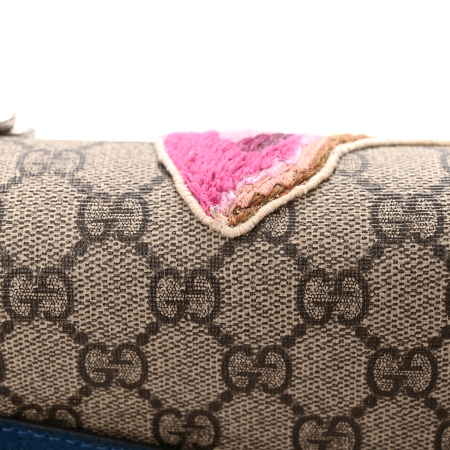 GG Supreme Monogram Embroidered Medium Dionysus Shoulder Bag Blue