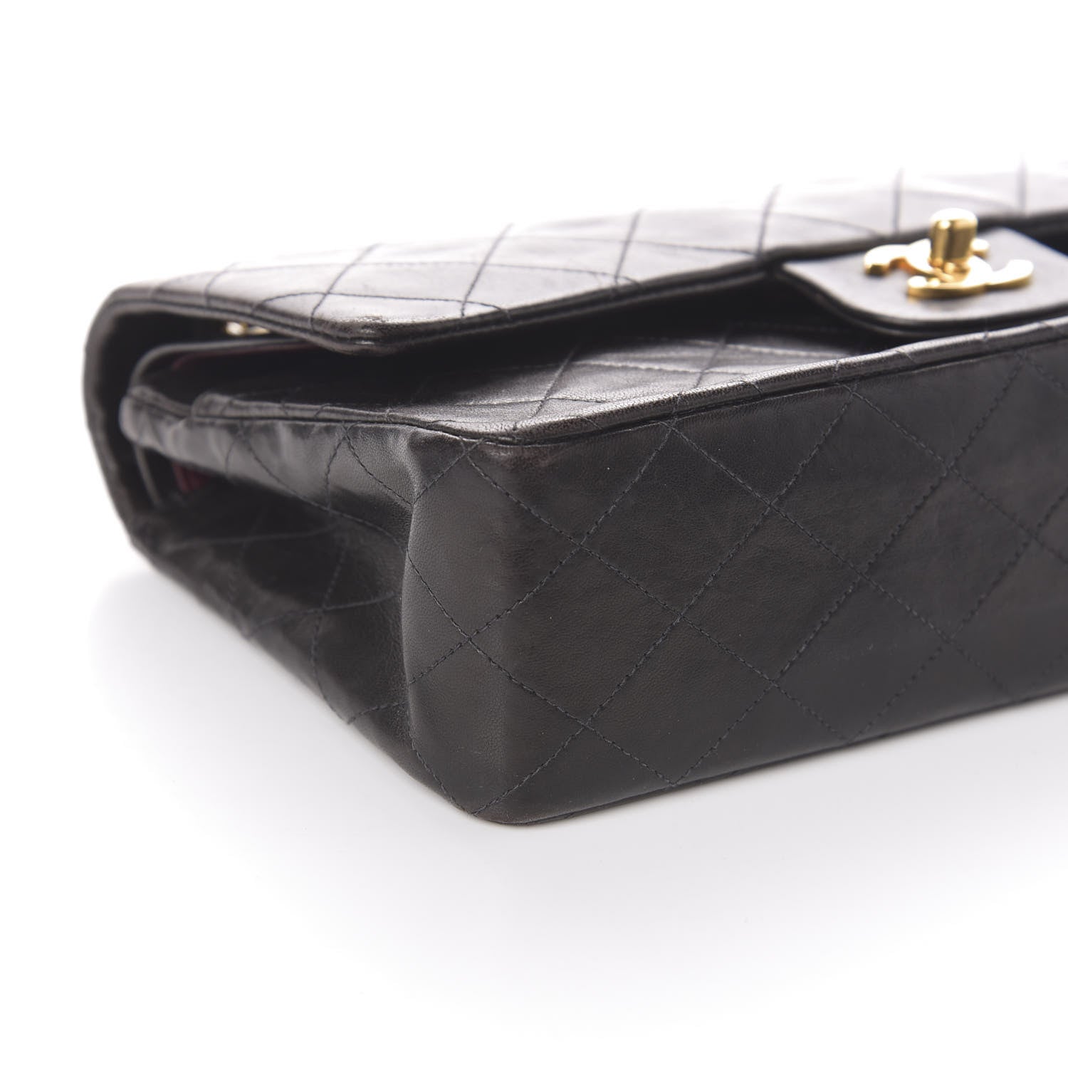 Chanel Lambskin Quilted Medium Double Flap Black 9 of 10